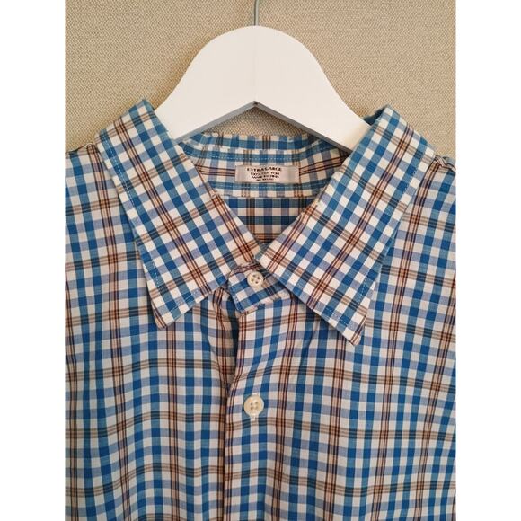 Peter Millar Shirt Men XL Blue Brown White Check Preppy Career Classic Button Up - Picture 4 of 9
